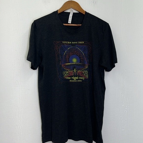 Bella & Canvas - Vintage Dave Tour One Night Only Graphic Dark Gray T Short LG - Picture 6 of 9